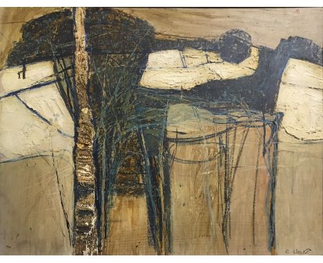 C. WILD. Two framed, signed, oils on board, Abstract compositions, together with a framed, signed, 20th Century Polish oil on
