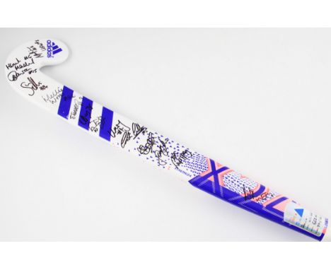 An Adidas hockey stick signed by 15 members of the Women's Hockey team that won the gold medal at the Rio 2016 Olympics.