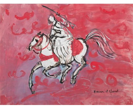 Hassan El Glaoui (1923 Marrakesch/Marokko - 2018 Rabat)ReiterIn Motiv und Stil repräsentatives Werk El Glaouis, der besonders