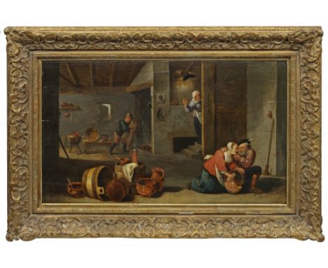 David Teniers der Jüngere (1610 Antwerpen - 1690 Brüssel) Umkreis/NachfolgerDer Alte und die junge MagdSzenische Darstellung 