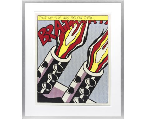 Roy Lichtenstein (1923 New York - 1997 ebenda)"As I opened Fire". OriginaltitelTriptychon aus drei Farboffsetlithographien/Pa