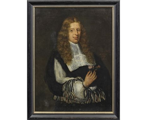 Niederländischer Porträtmaler des Barock (Tätig 3. Viertel 17. Jh.)Bildnis eines jungen, eleganten Herren mit NelkenHalbfigur