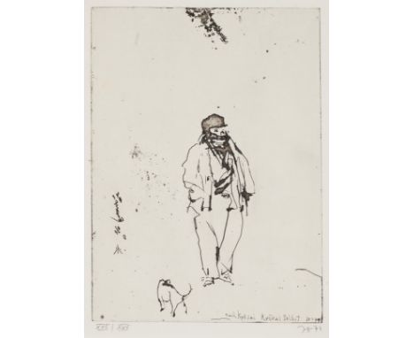 Horst Janssen (1929 Hamburg - 1995 ebenda)"Nach Kyôsai Kyôsai Selbst". OriginaltitelRadierung/chamoisfarbenes Papier, 1970/71