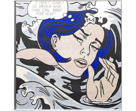 Roy Lichtenstein (1923 New York - 1997 ebenda)"Drowning Girl". OriginaltitelFarboffsetlithographie/Papier, 1989. Hrsg. Museum