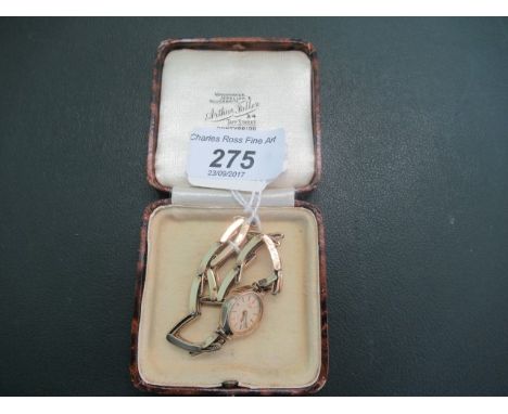 A lady's 9ct gold cased Rotary wristwatch, to a 9ct gold expandable bracelet.