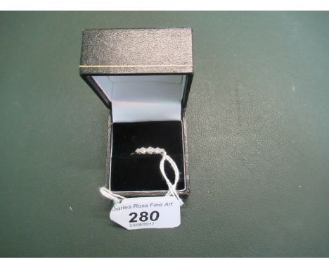 A five stone half-hoop ring, the graduated old brilliant cut diamonds in claw mount.