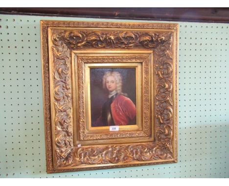 Twentieth century Continental school, a half-length portrait of a seated gentleman in 18th century dress, oil on panel, 23.5c