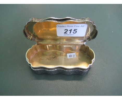 A Victorian silver snuff box, having chased foliate decoration throughout, bearing Birmingham hallmarks for Edward Smith 1851