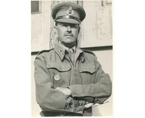 ALEXANDER HAROLD R.: (1891-1969) 1st Earl Alexander of Tunis. British Field Marshal of World War II. Vintage signed 4.5 x 6.5