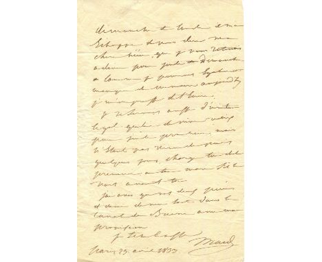 MACDONALD ETIENNE JACQUES: (1765-1840) Marshal of France. Duc de Tarante. A very interesting A.L.S., Macnd, one page, 8vo, Pa