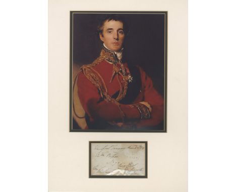WELLINGTON DUKE OF: (1769-1852) Anglo-Irish Field Marshal, the Victor of Waterloo, 1815. British Prime Minister 1828-30, 1834