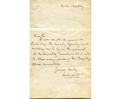 SCOTT WALTER: (1771-1832) Scottish historical novelist, poet, playwright and historian. A.L.S., Walter Scott, one page, 8vo, 