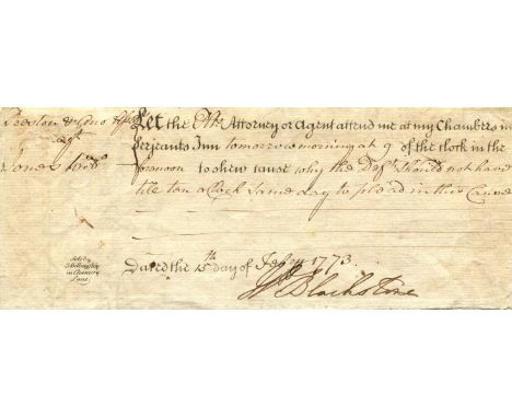BLACKSTONE WILLIAM: (1723-1780) English jurist and politician, author of the influential treatise Commentaries on the Laws of