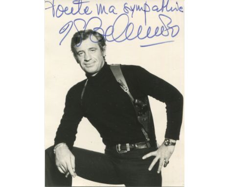 BELMONDO JEAN-PAUL: (1933-2021) French Actor associated with the New Wave of the 1960s. A good signed 4 x 5 signed photograph
