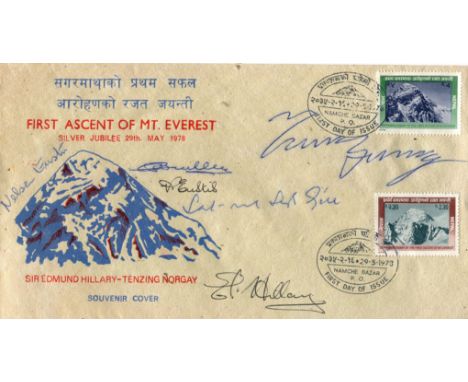 EVEREST EXPEDITION 1953: A good multiple signed souvenir cover issued to commemorate the Silver Jubilee of the first ascent o