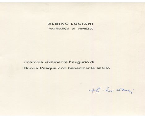 JOHN PAUL I: (1912-1978) Pope of the Roman Catholic Church in 1978. Born Albino Luciani. His 33 days reign is one of the shor