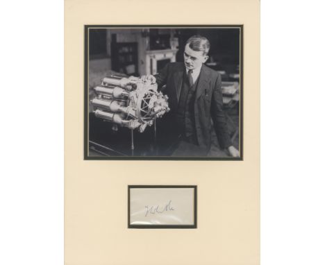WHITTLE FRANK: (1907-1996) English Air Commodore and inventor, credited with inventing the turbojet engine used in aircraft. 
