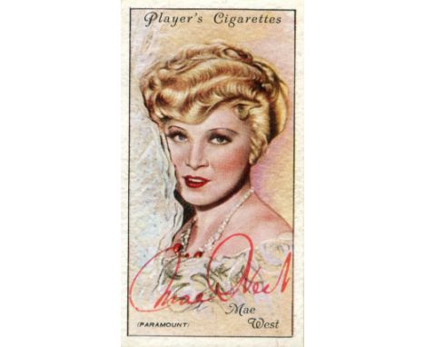 WEST MAE: (1893-1980) American actress and sex symbol. Vintage signed colour cigarette card, issued as number 47 in the John 