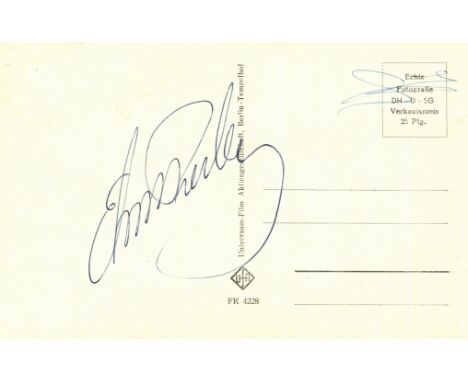 PRESLEY ELVIS: (1935-1977) American rock 'n' roll singer. Vintage signed postcard photograph of Presley in a full-length danc