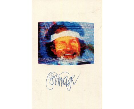 CAGE JOHN: (1912-1992) American composer, one of the leading figures of the post-war avant-garde. A signed colour 2.5 x 3.5 K