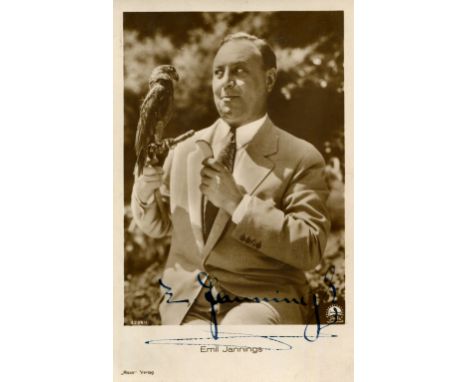 JANNINGS EMIL: (1884-1950) German Actor, the first actor to win the Academy Award for Best Actor and the first person to be p