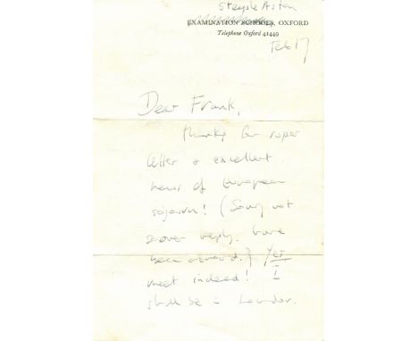 MURDOCH IRIS: (1919-1999) Irish novelist and philosopher. A.L.S., Iris, two pages, 8vo, Steeple Aston, Oxford (although on th