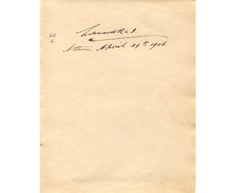 EDWARD VII: (1841-1910) King of the United Kingdom 1901-10. A fine, dark fountain pen ink signature ('Edward R & I'), as King