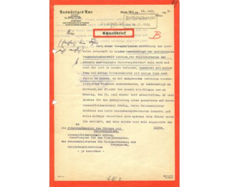 [HITLER ADOLF]: (1889-1945) Fuhrer of the Third Reich 1933-45. [MENZIES ROBERT]: (1894-1978) Prime Minister of Australia 1939