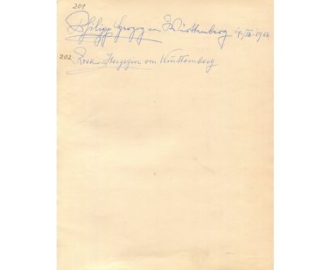 EUROPE: A good selection of twelve 8vo pages removed from an album bearing over 80 signatures, to the rectos and versos, by v