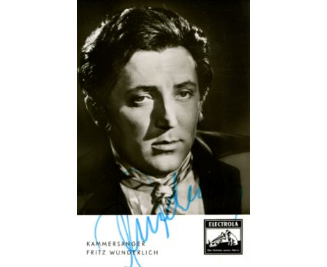 WUNDERLICH FRITZ: (1930-1966) German Tenor. Rare vintage signed 3.5 x 5.5 photograph of Wunderlich, the promotional Electrola