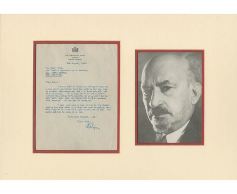 WEIZMANN CHAIM: (1874-1952) Russian-born Zionist leader who served as the first President of Israel 1949-52. T.L.S., Ch. Weiz