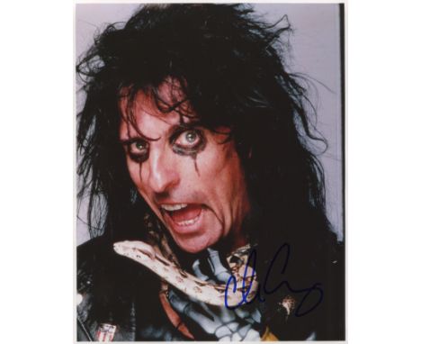 COOPER ALICE: (1948- ) American Singer and Songwriter. Signed colour 8 x 10 photograph, the image depicting Cooper in a close