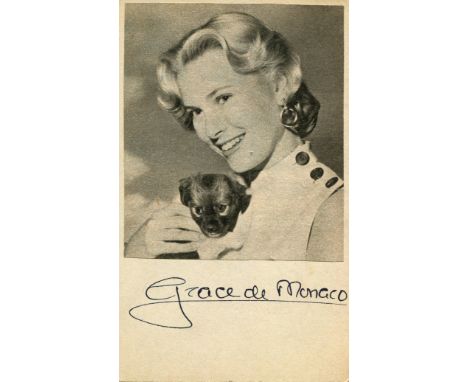 KELLY GRACE (1929-1982) American actress, Academy Award winner. Later Princess of Monaco. Vintage dark fountain pen ink signa