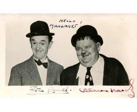 LAUREL &amp; HARDY: LAUREL STAN (1890-1965) &amp; HARDY OLIVER (1892-1957) English and American film comedians. Vintage signe