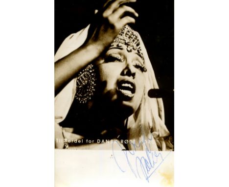 BAKER JOSEPHINE: (1906-1975) African-American Dancer and Singer. Vintage signed 3.5 x 5.5 photograph of Baker in a head and s