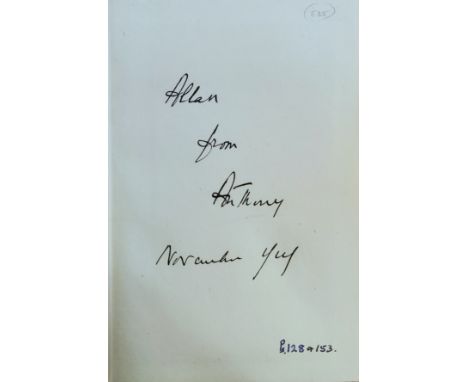 EDEN ANTHONY: (1897-1977) British Prime Minister 1955-57. Book signed and inscribed, being a hardback edition of Days for Dec