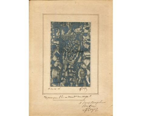LEGER FERNAND: (1881-1955) French painter &amp; sculptor. Vintage signed and inscribed 8 x 11 photograph, the image being a r