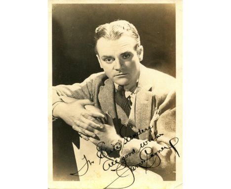 CAGNEY JAMES: (1899-1986) American actor, Academy Award winner. Vintage signed and inscribed sepia 5 x 7 photograph of Cagney