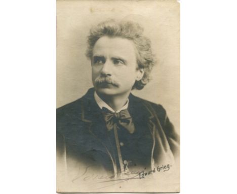 GRIEG EDVARD: (1843-1907) Norwegian Composer. Author of the incidental music to Peer Gynt, and the Holberg Suite. Signed post