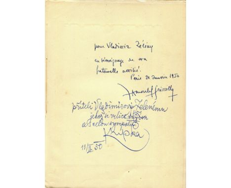 KUPKA FRANTISEK: (1871-1957) Czech painter and graphic artist. Book signed and inscribed, being a softcover edition of Frank 