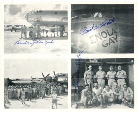 ENOLA GAY: Signed 10 x 8 photograph by three crew members of the Enola Gay individually, comprising Paul Tibbets (1915-2007) 