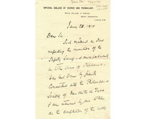 THORPE THOMAS EDWARD: (1845-1925) British chemist who served as Chief Chemist to the British Government (1894-1909) as Direct