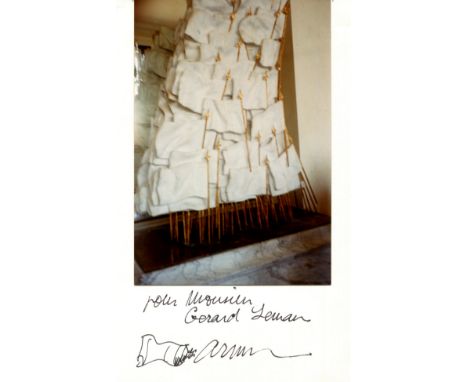 ARMAN: (1928-2005) Armand Fernandez. French-born American artist. Black ink signature and inscription ('Pour Monsieur Gerard 