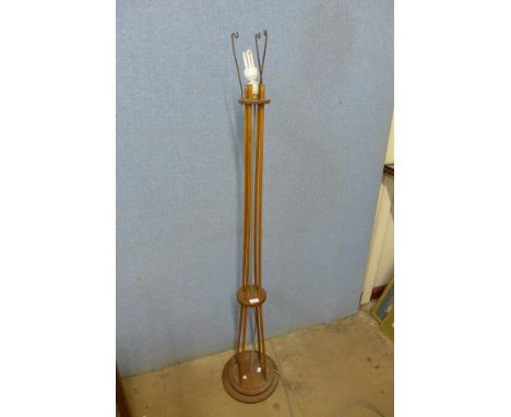 A vintage elm and bamboo floor standing lamp 