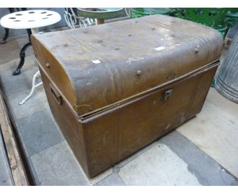 A tin trunk 