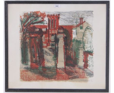 John Watson (1923-1992),colour lithograph, Eastbourne College, from Public Schools series 1964, signed in pencil no. 41/100, 