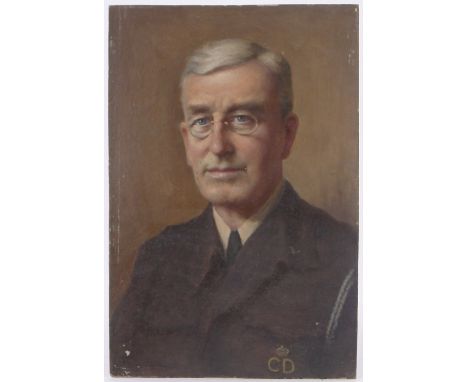 Reginald Henry Campbell (Australian),oil on board, portrait of a Second World War Civil Defence Volunteer, signed, 21" x 14",