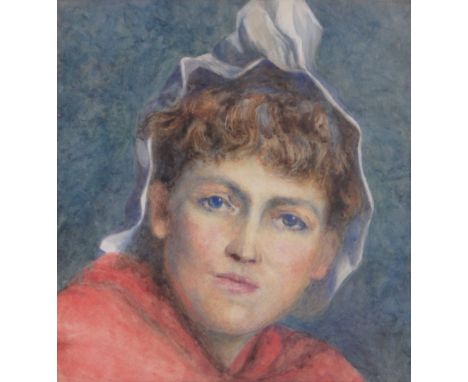 William A Breakspear (1855-1914),watercolour, portrait of a young woman, unsigned, inscribed on label verso, 9.5" x 9", frame
