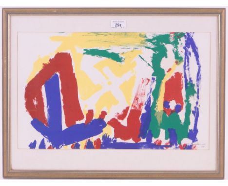 Jacob Weidemann,lithograph, abstract composition, signed in pencil, dated '67, 11.5" x 19", framed.