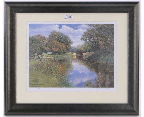 Graham Petley (born 1944),2 colour prints, river scenes, signed in pencil, largest 12" x 16", framed, (2).